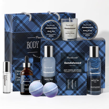 Bath Set with Ocean Scented Spa Gifts for Men