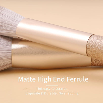 Natural Hair Makeup Brush Set Professional, Fox Hair Makeup Brushes Set with Case