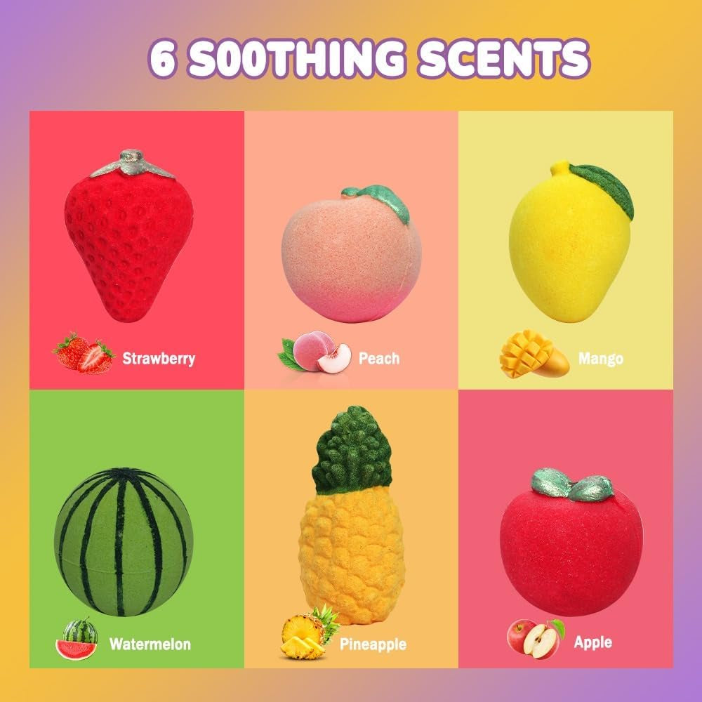 Fruit Family Bath Bomb Set - All Natural Scented 