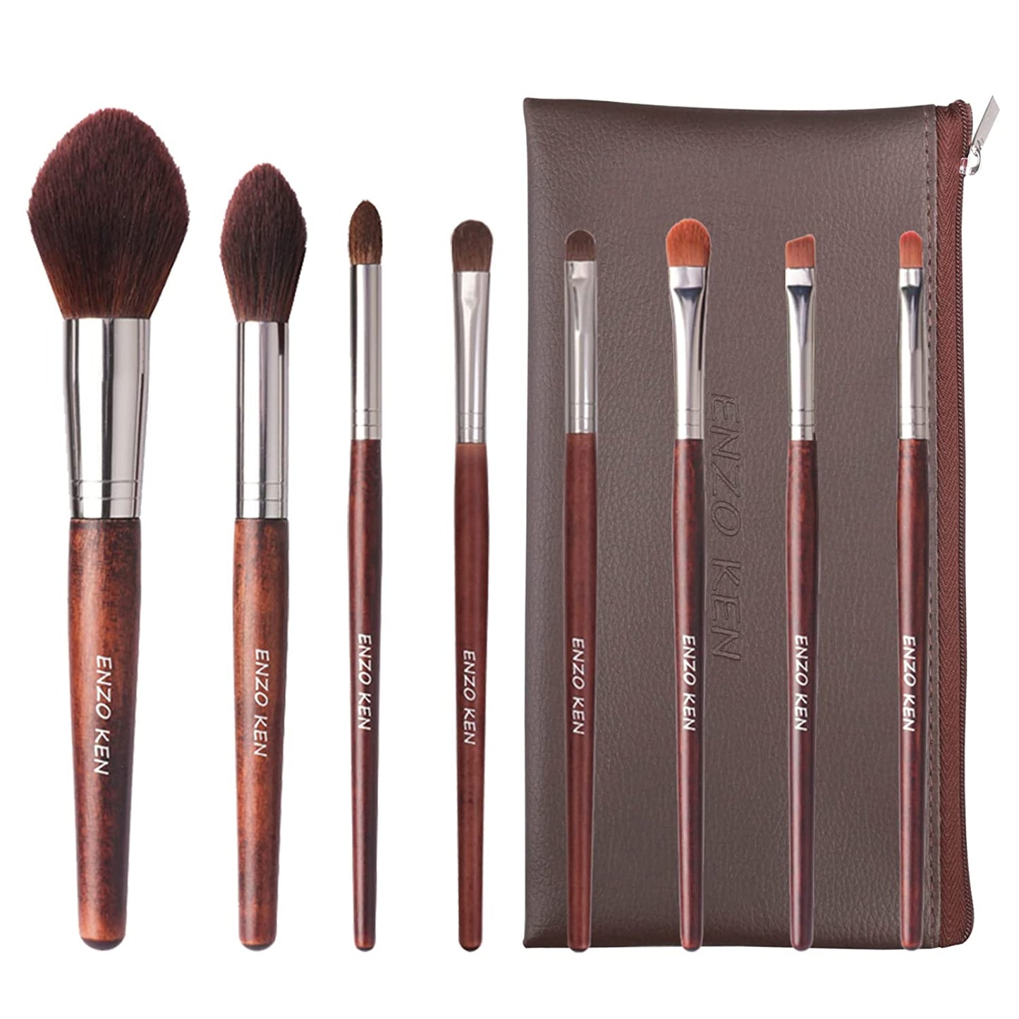 Natural Goat Hair Makeup Brush Set with Case