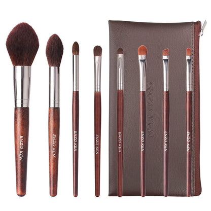 Natural Goat Hair Makeup Brush Set with Case