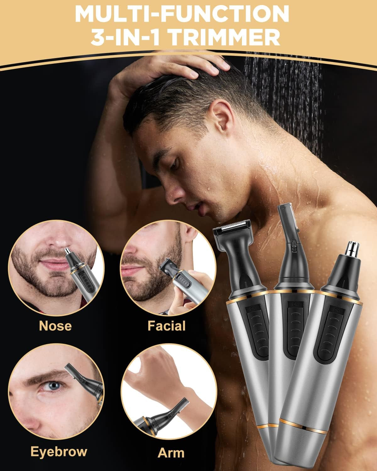 Nose Hair Trimmer for Men - Rechargeable - Waterproof