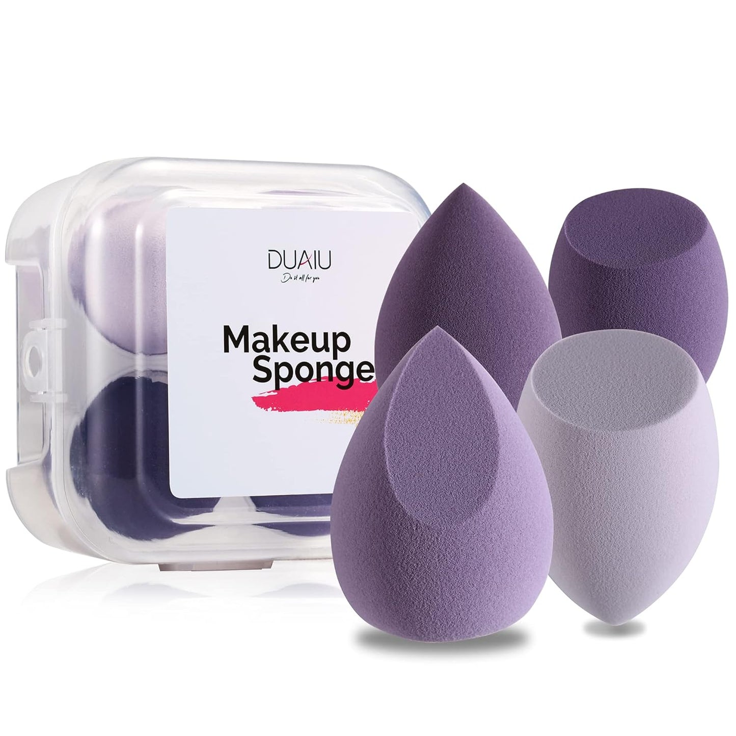 4 Pcs Makeup Sponge Set with Storage Box