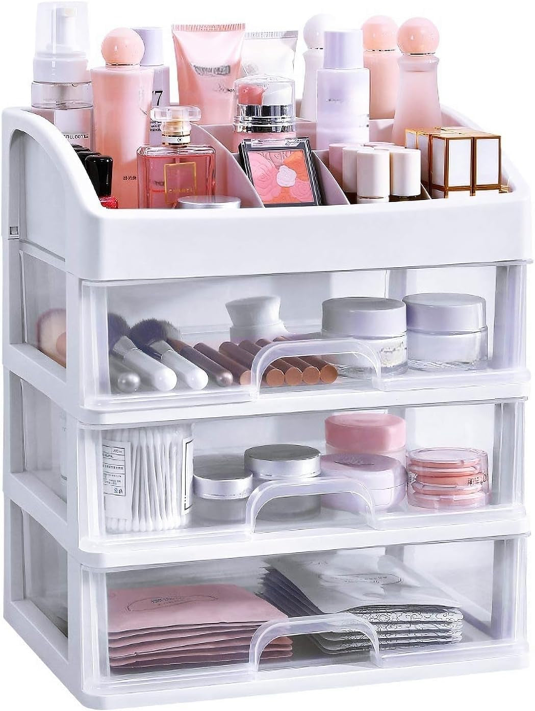 Clear Makeup Organizer with 3 Drawers, Great for Cosmetics, Skincare,  And Perfume