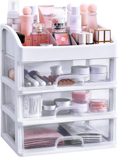 Clear Makeup Organizer with 3 Drawers, Great for Cosmetics, Skincare,  And Perfume