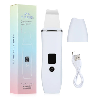 Ultrasonic Skin Scrubber Peeling Blackhead Remover Deep Face Cleaning Ultrasonic Ion Acne Pore Cleaner Facial Shovel Scrubber