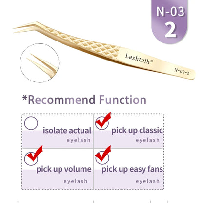 Lashtalk Precision Tweezer - Eyelash Extensions Set 
