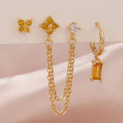Birthstone Earrings Set
