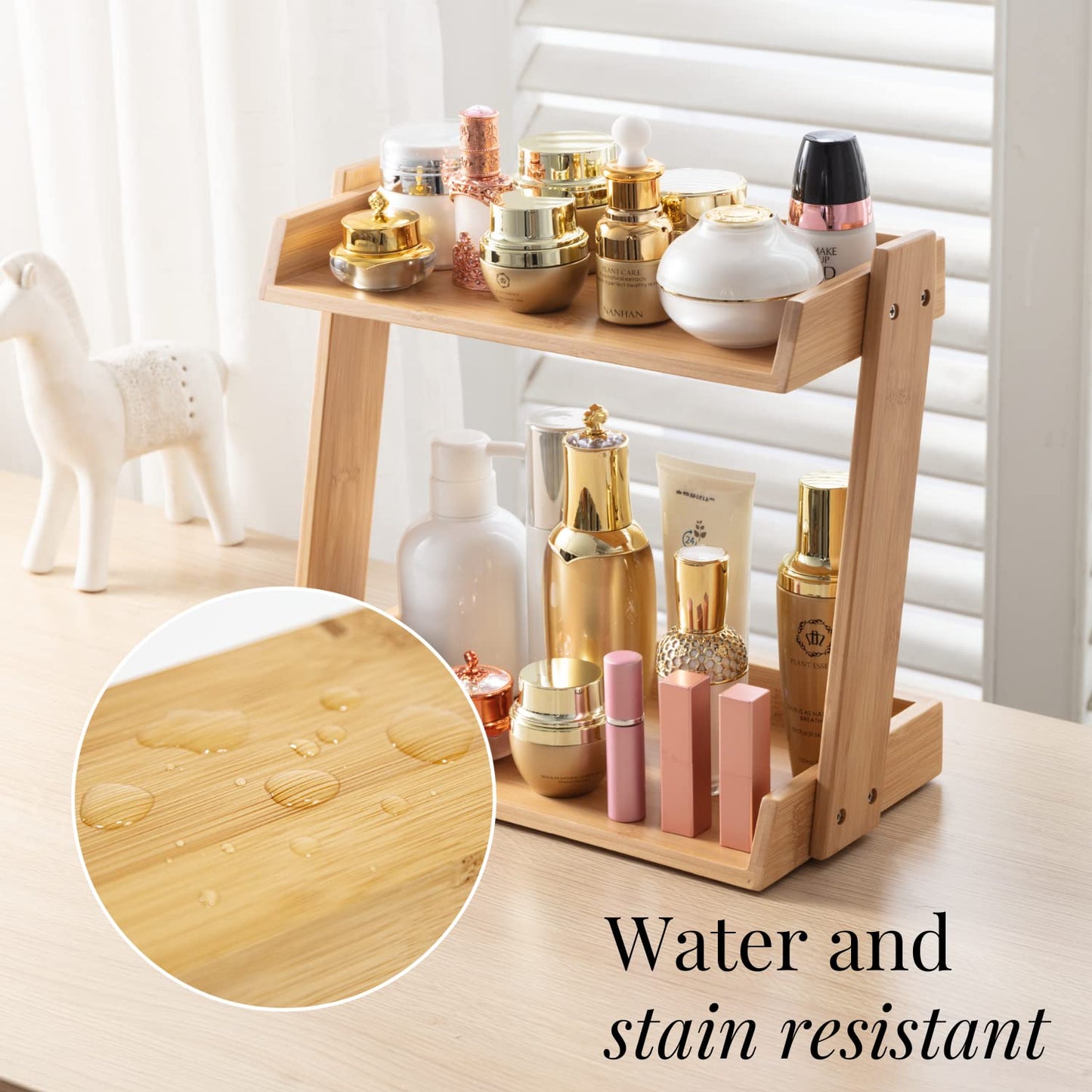 Bamboo Makeup & Countertop Organizer