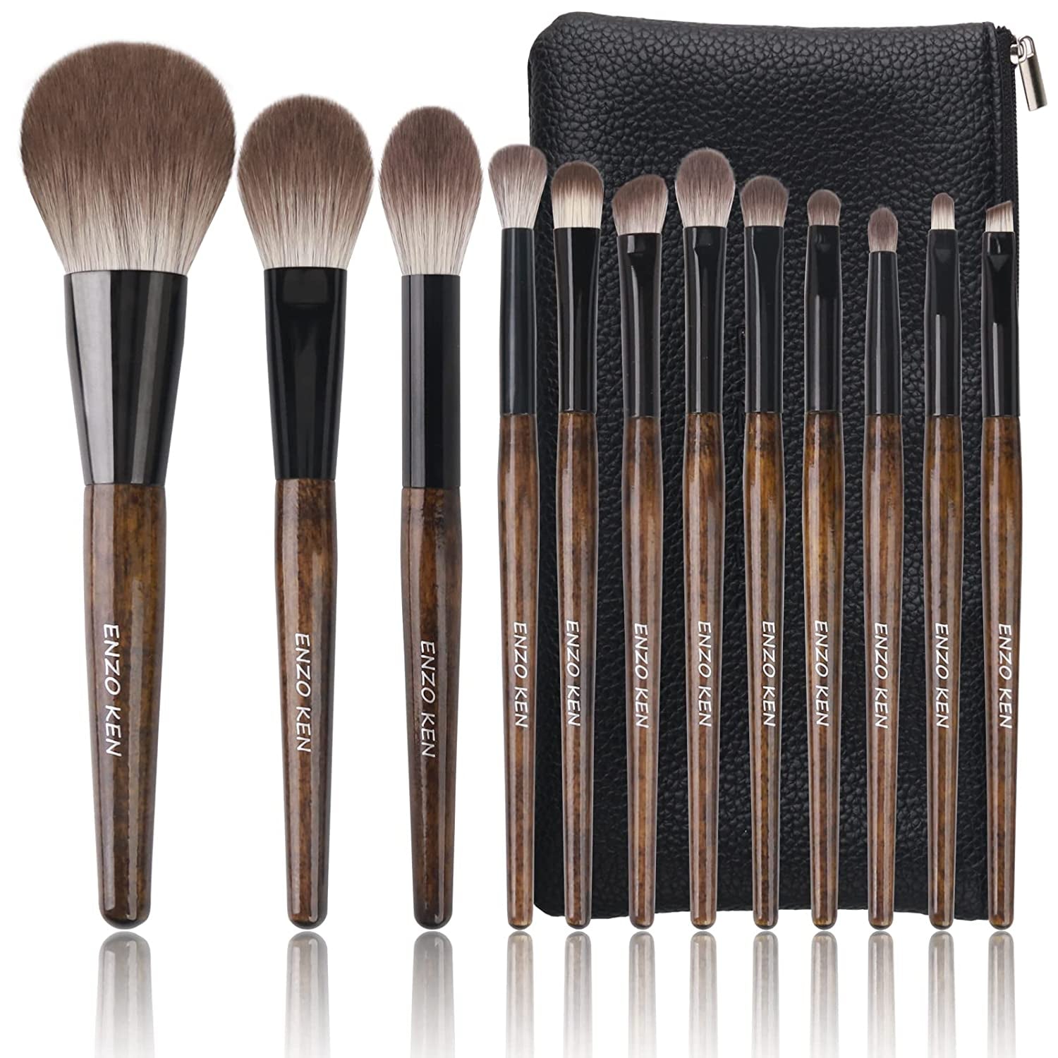 Natural Goat Hair Makeup Brush Set with Case