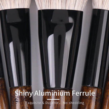 Natural Goat Hair Makeup Brush Set with Case