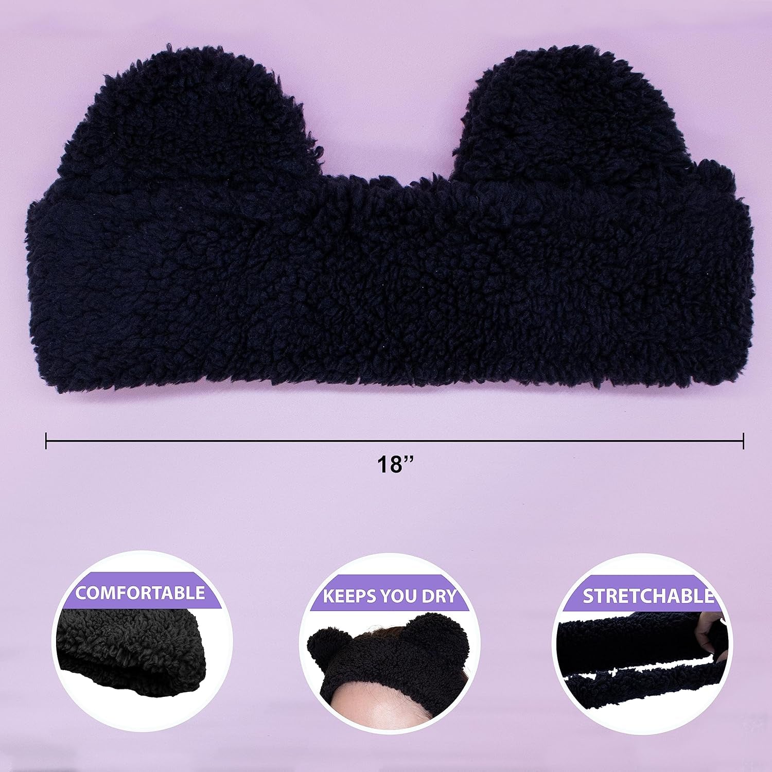 Spa Headband, Teddy Bear Headbands with Wrist Bands