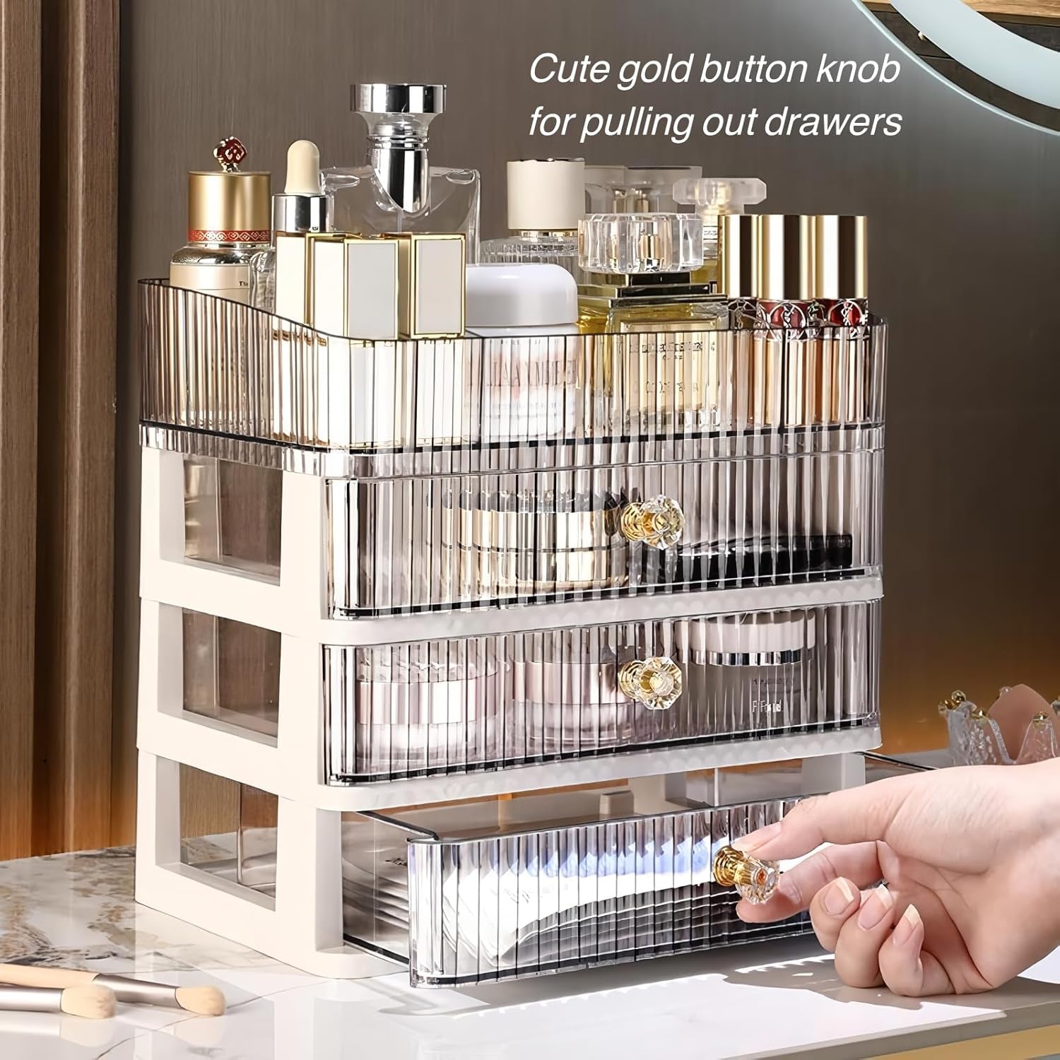 Clear Makeup Organizer with 3 Drawers, Great for Cosmetics, Skincare,  And Perfume