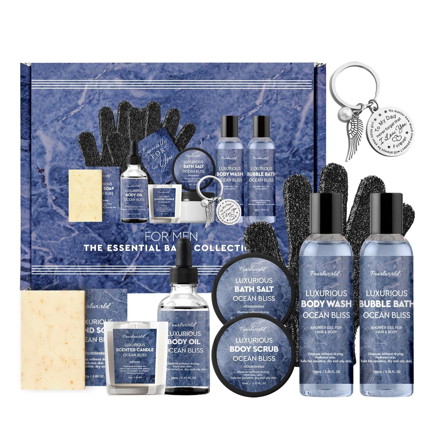 Bath Set with Ocean Scented Spa Gifts for Men