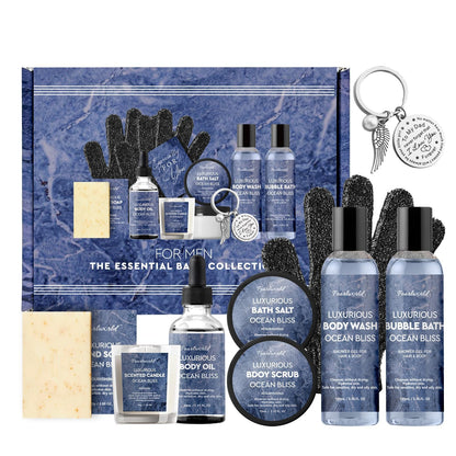 Bath Set with Ocean Scented Spa Gifts for Men