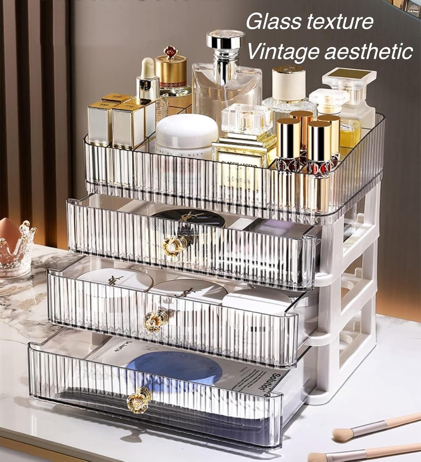 Clear Makeup Organizer with 3 Drawers, Great for Cosmetics, Skincare,  And Perfume