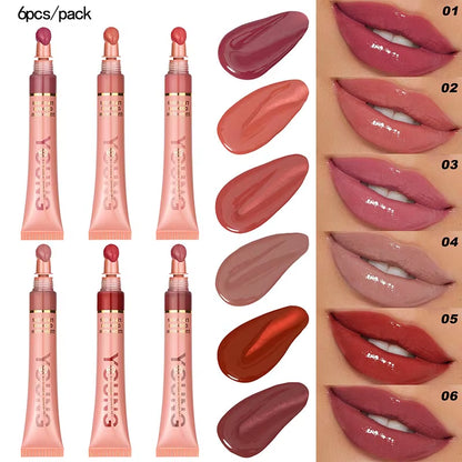 6 Color Brightening Lip Color - Moisturizing Lip Glaze