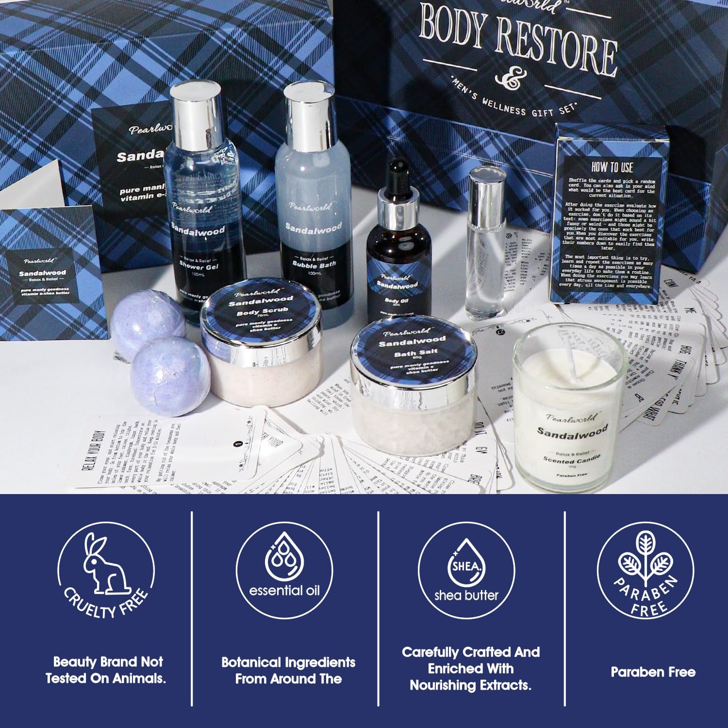 Bath Set with Ocean Scented Spa Gifts for Men