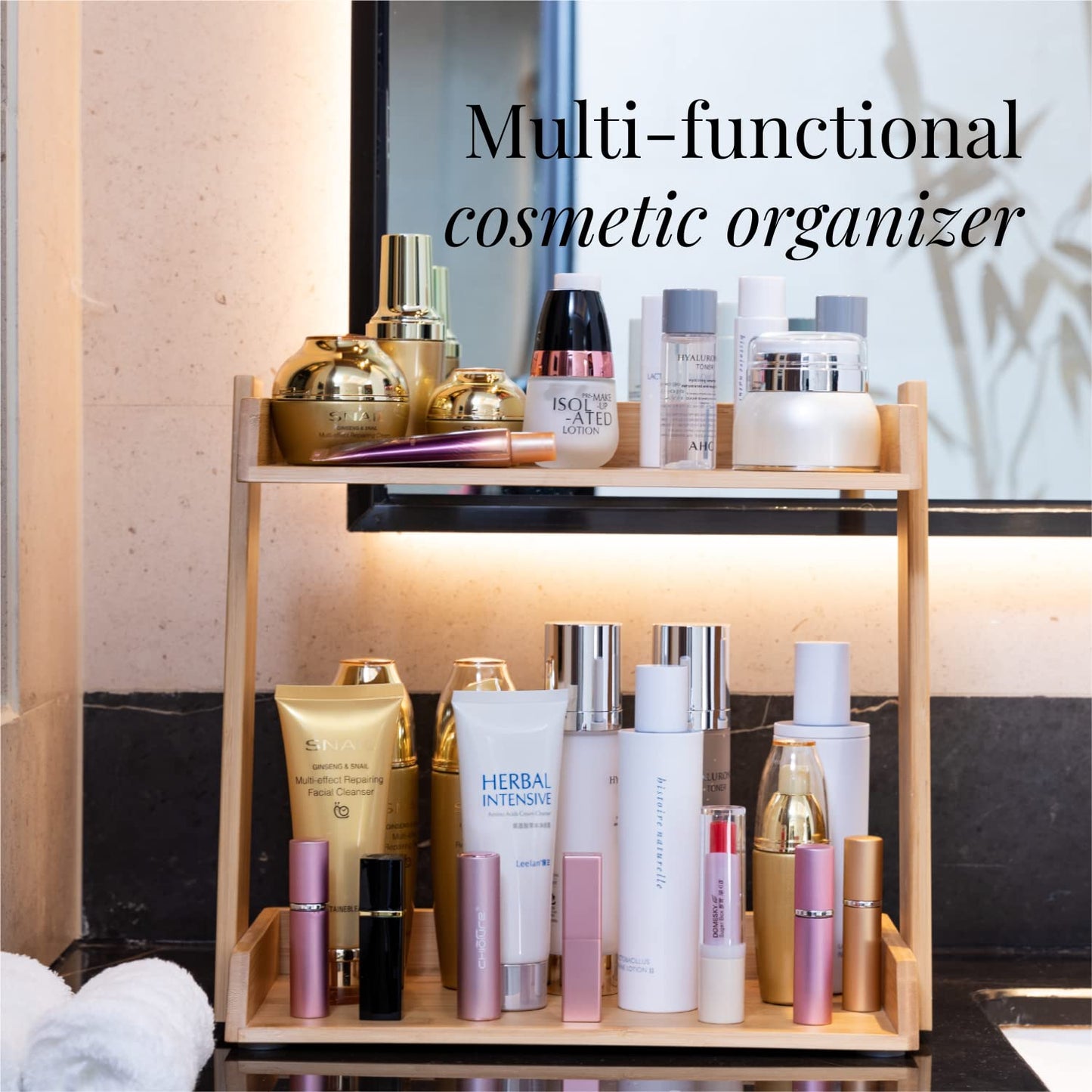 Bamboo Makeup & Countertop Organizer