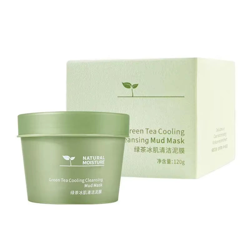 Green Tea Ice Mud Mask Cleansing Moisturizing Oil Control Blackhead Removal