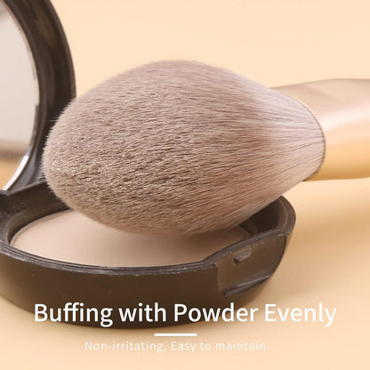 Natural Hair Makeup Brush Set Professional, Fox Hair Makeup Brushes Set with Case