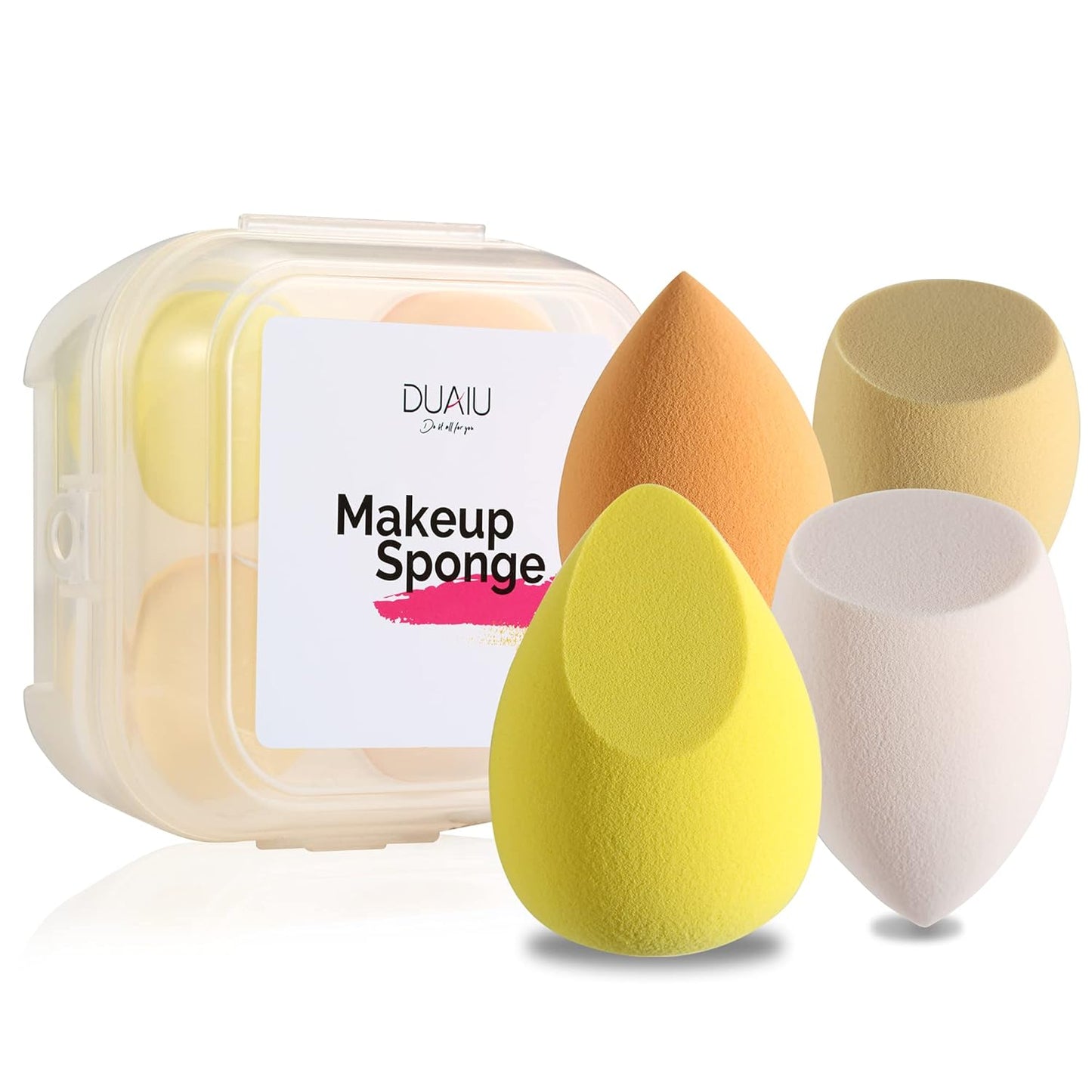 4 Pcs Makeup Sponge Set with Storage Box