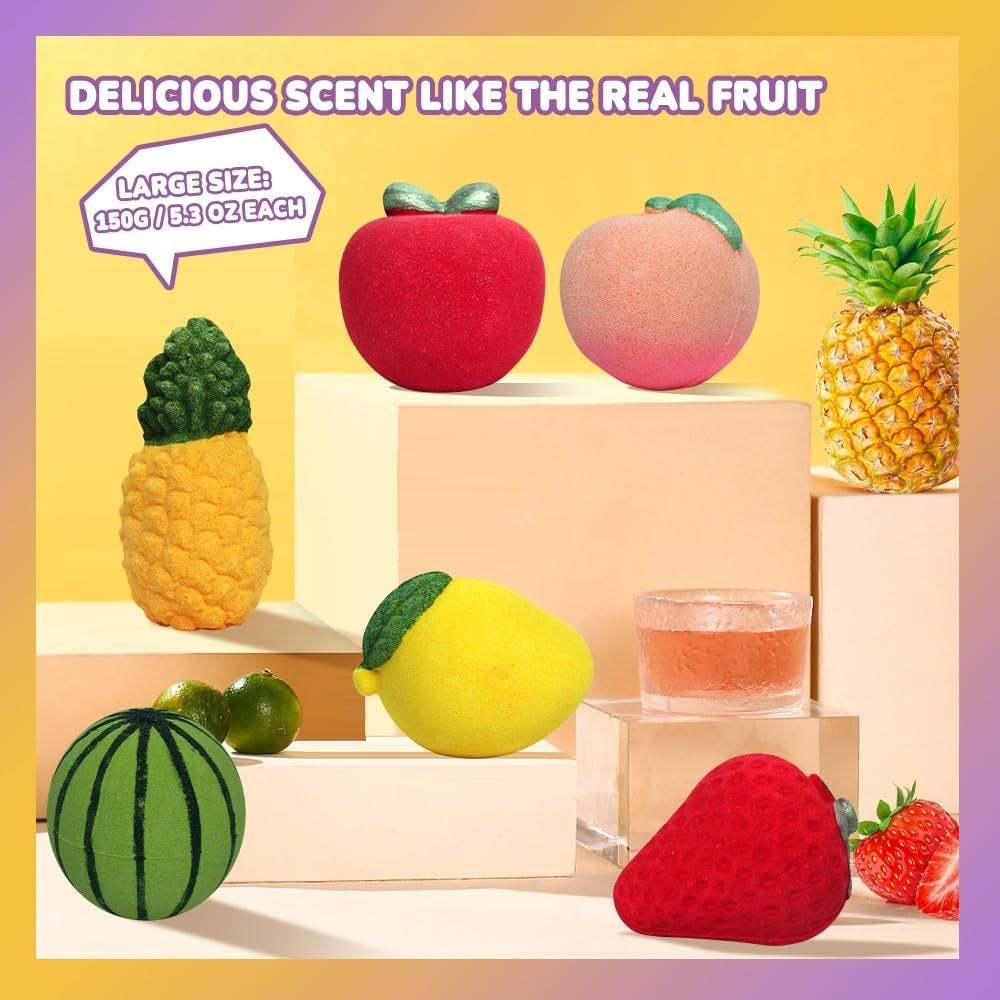 Fruit Family Bath Bomb Set - All Natural Scented 