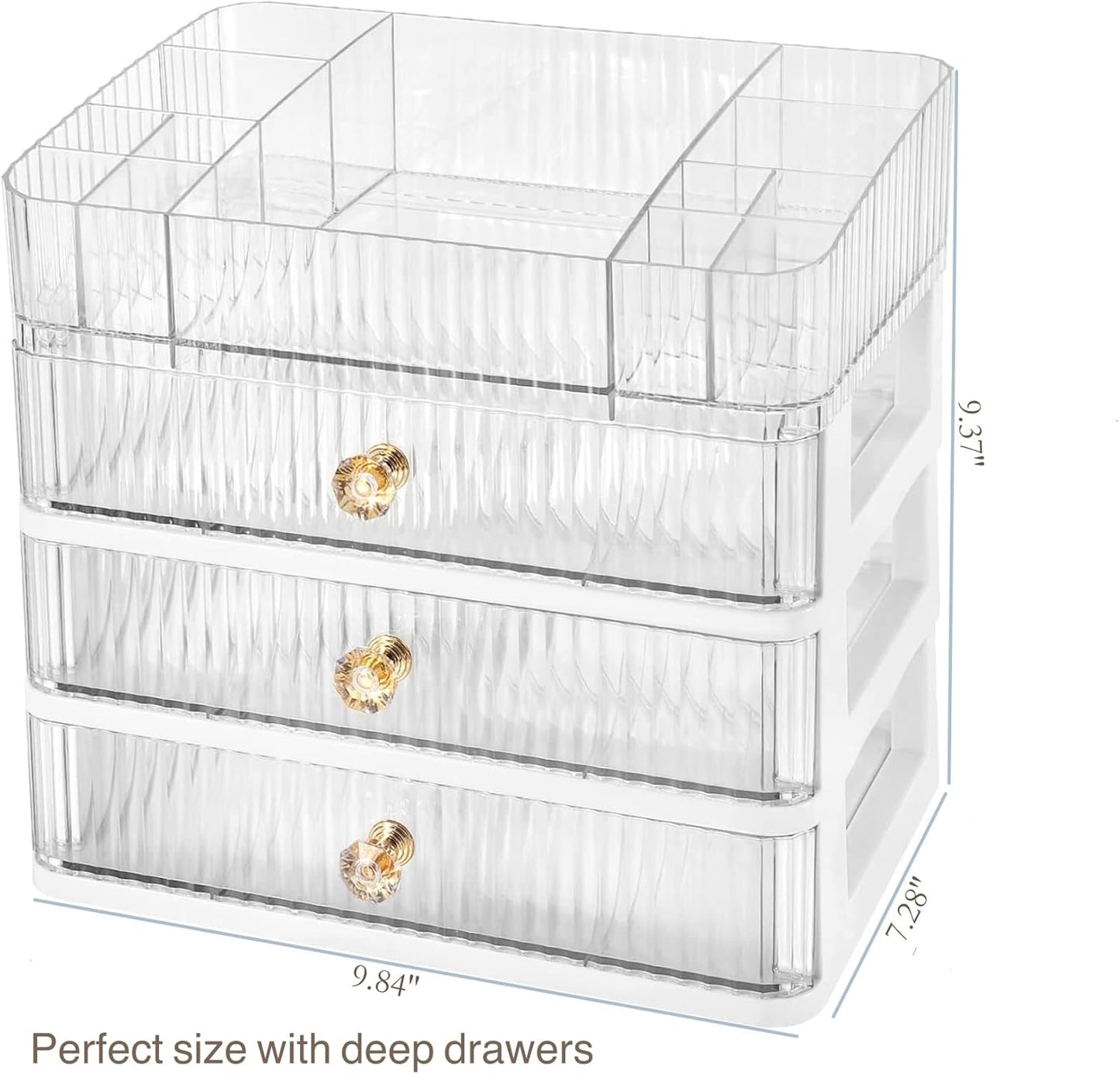 Clear Makeup Organizer with 3 Drawers, Great for Cosmetics, Skincare,  And Perfume