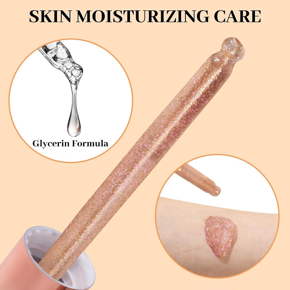 3 Pcs Face Body Glitter Liquid Highlighter - Dewy Drops 