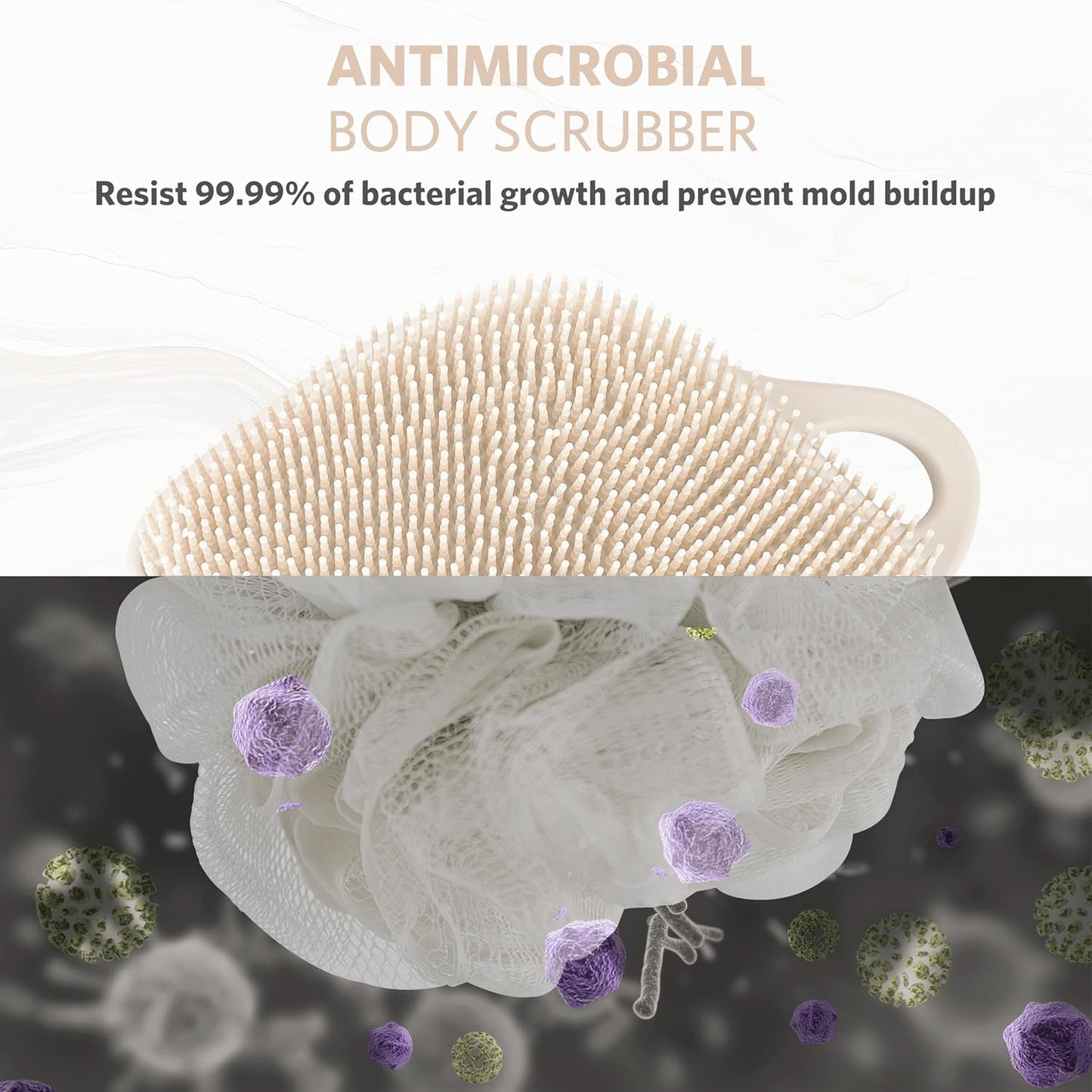 Silicone Body Scrubber, Gentle Exfoliating Scrubber for Sensitive Skin