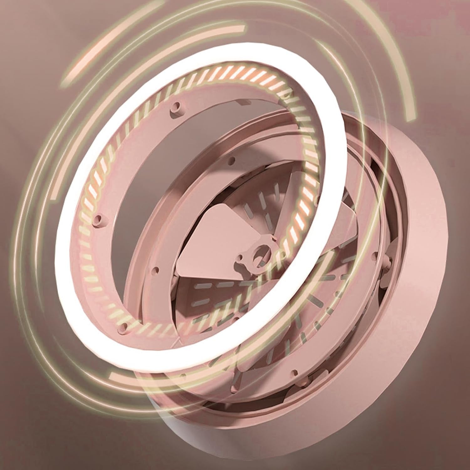 Mirror Fan Makeup Case, Portable Makeup Organizer with Mirror and LED Light