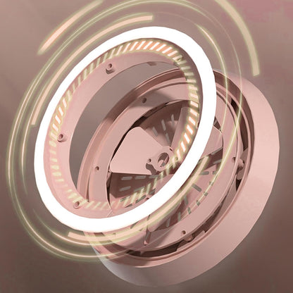 Mirror Fan Makeup Case, Portable Makeup Organizer with Mirror and LED Light