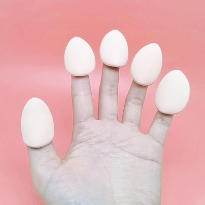 7Pcs Pink Finger Puff, Mini Makeup Sponge Puff