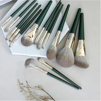 Makeup Brush Set: 14 Professional Makeup Brush Set Plant Fiber Bionic Silk