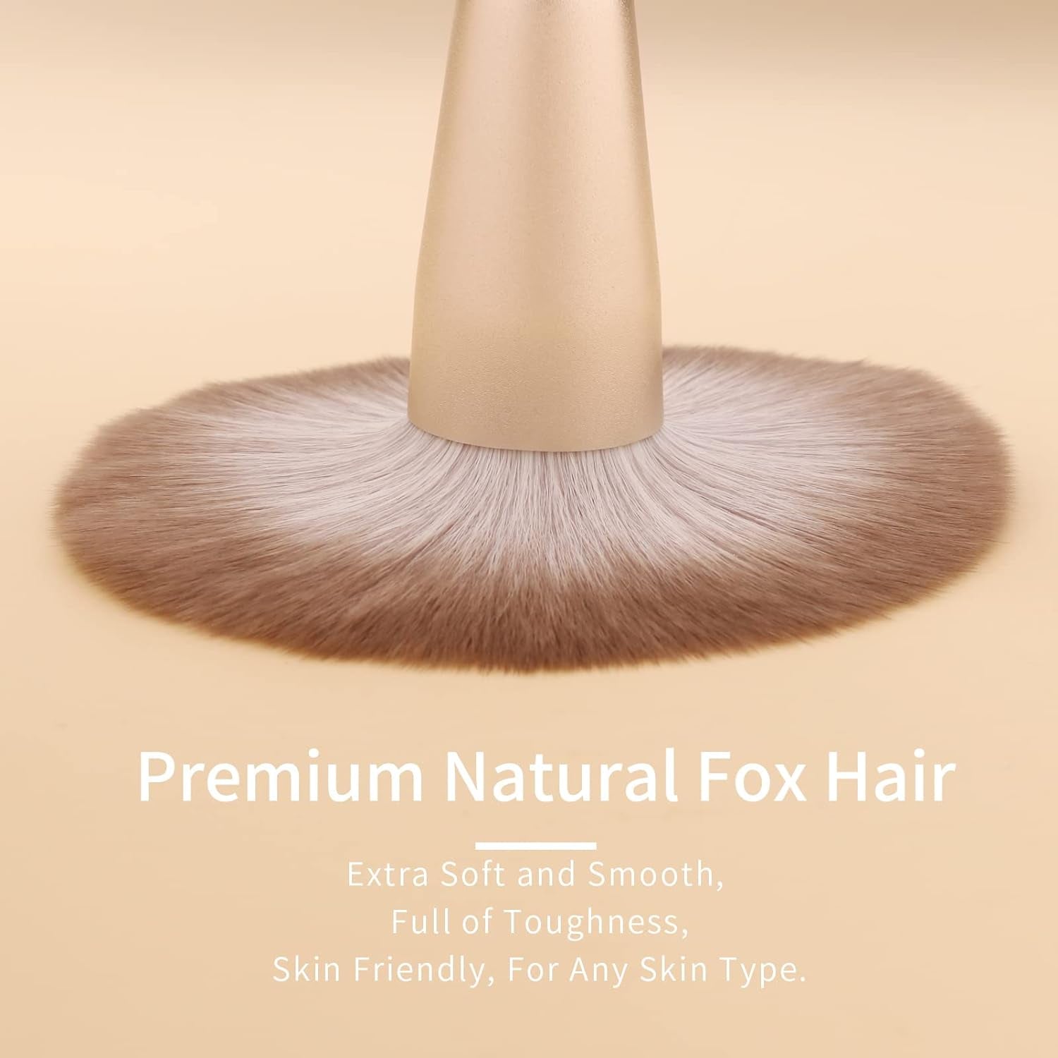 Natural Hair Makeup Brush Set Professional, Fox Hair Makeup Brushes Set with Case