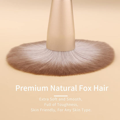 Natural Hair Makeup Brush Set Professional, Fox Hair Makeup Brushes Set with Case