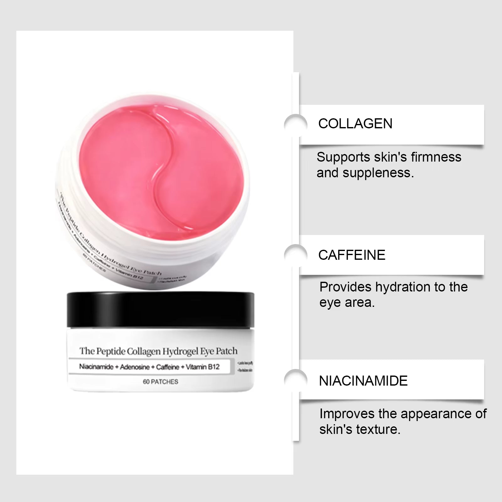 Peptide Collagen Hydrogel Eye Patch Reduce Wrinkles Dark Circles