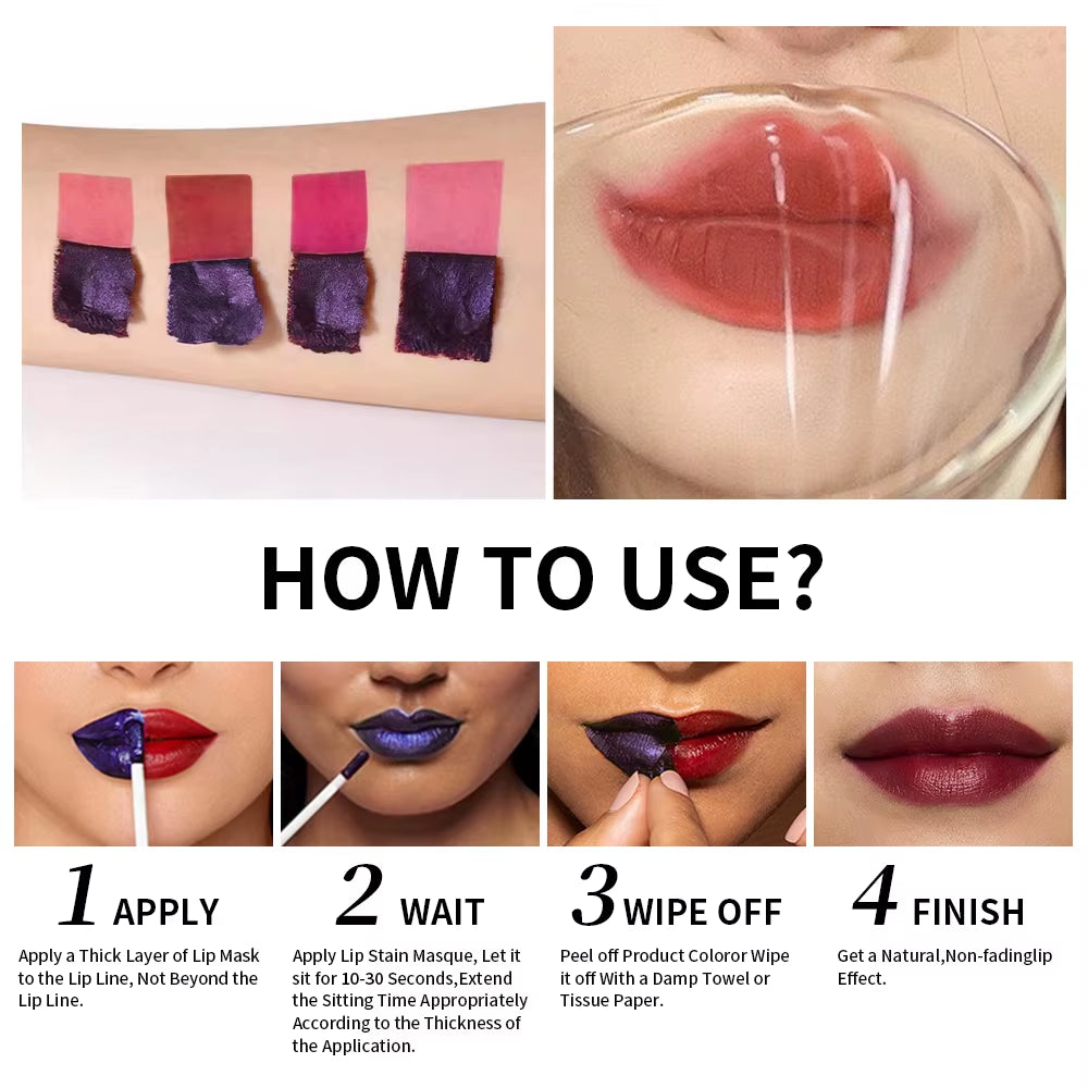 Lip Stain Tint Peel off Tattoo - Long Lasting - Waterproof 