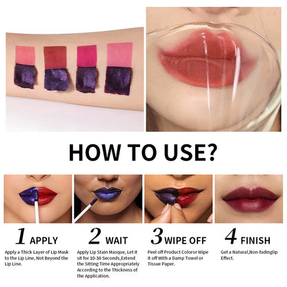 Lip Stain Tint Peel off Tattoo - Long Lasting - Waterproof 
