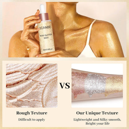 3 Pcs Face Body Glitter Liquid Highlighter - Dewy Drops 