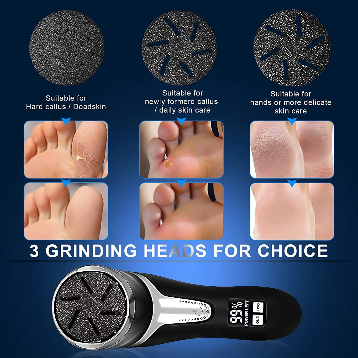 Electric Callus Remover for Feet with Vacuum, Professional Pedicure Tool, Rechargeable 
