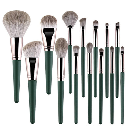 Makeup Brush Set: 14 Professional Makeup Brush Set Plant Fiber Bionic Silk