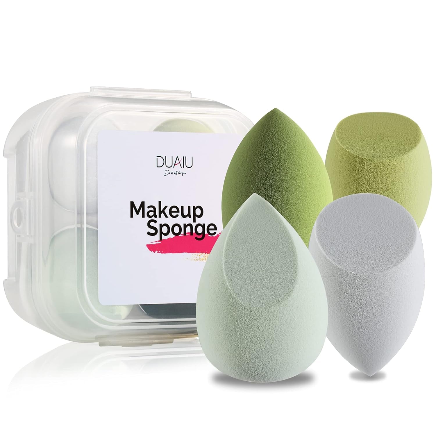 4 Pcs Makeup Sponge Set with Storage Box